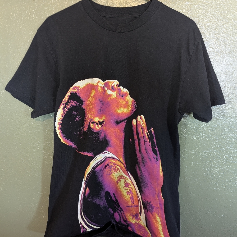 Graphic Tee with Praying Dennis Rodman - Mens Medium